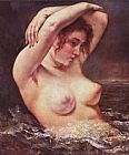 Gustave Courbet Canvas Paintings - The Woman in the Waves